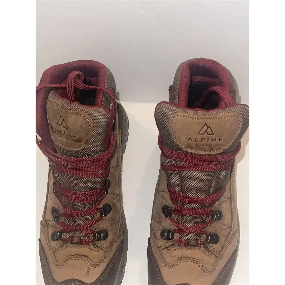 Alpine Design Womens‎ Ascendere Hiking Boot Size 7.5 Brown /tan/red